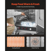 Hot Box Food Warmer 16-Tier Concession Warming Cabinet with Water Tray for Pizza